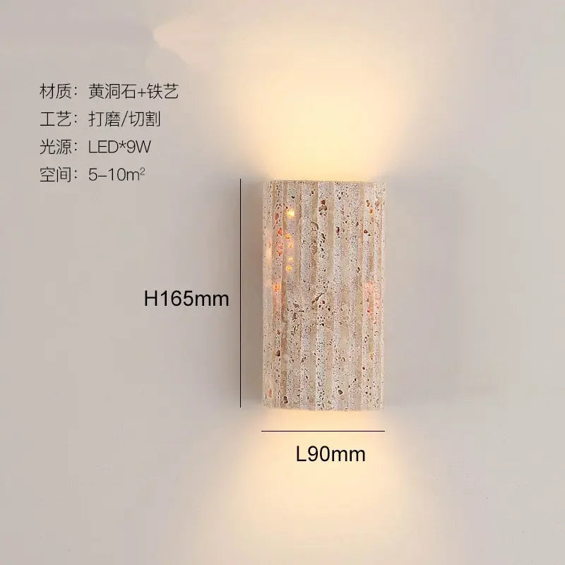 Decorative stone outdoor retro wall light