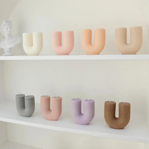 geometric u-shaped scented candles for home decor - vue 5 sur 22