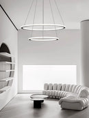 Minimalist dimmable circular ring chandelier