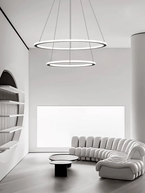 Minimalist dimmable circular ring chandelier - vue 4 sur 10