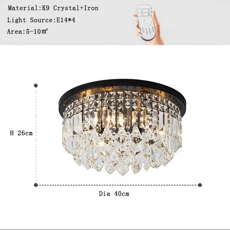 Luxury American style dimmable crystal LED chandelier