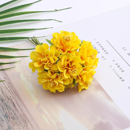 Mini artificial hydrangea flower bouquet for decoration and crafts - vue 9 sur 15