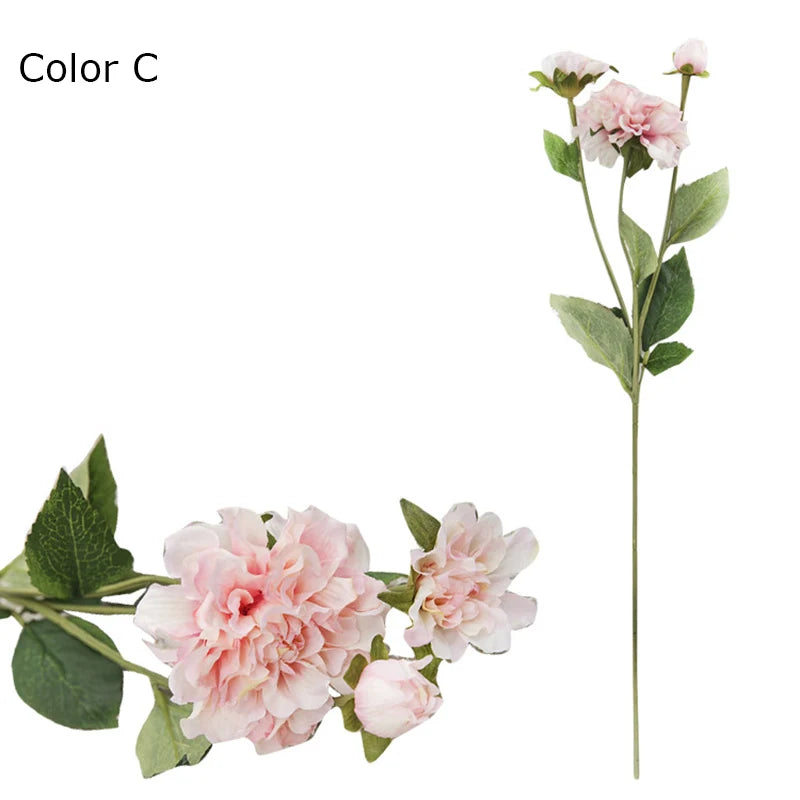 Artificial Sweet Three-Headed Peony Flower, Wedding Decoration, Simulation Peony Flower, Living Room and Office Decoration - vue 9 sur 9