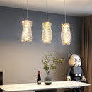 Modern Nordic pendant light in stainless steel and decorative crystal