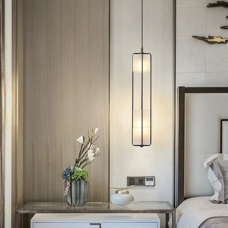 Art deco glass and metal chandelier for hotel and bar