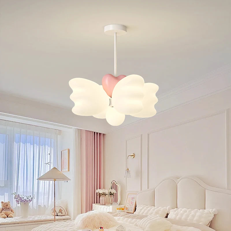 Creative children's chandelier with decorative angel wings LED