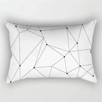 Geometric marble black and white cushion cover 30 x 50 cm
