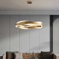 Modern LED chandelier with brushed crystal rings