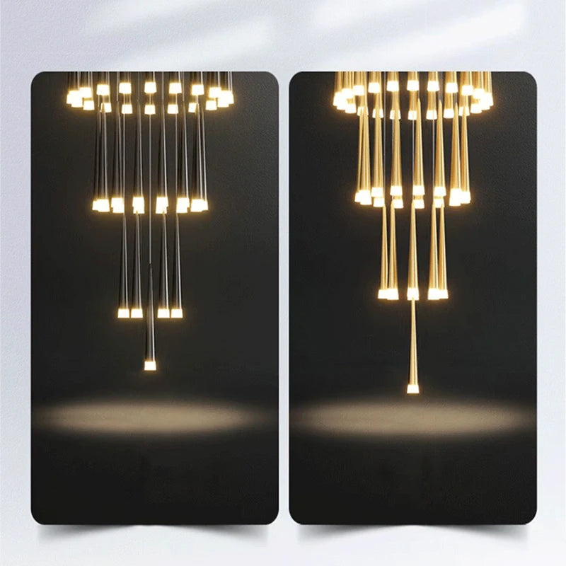 Modern LED pendant chandelier for contemporary interiors - vue 5 sur 14