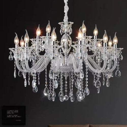 Modern crystal glass chandelier for luxury spaces - vue 3 sur 13