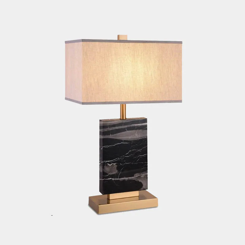 Retro marble fabric table lamp for interior decor - vue 5 sur 21
