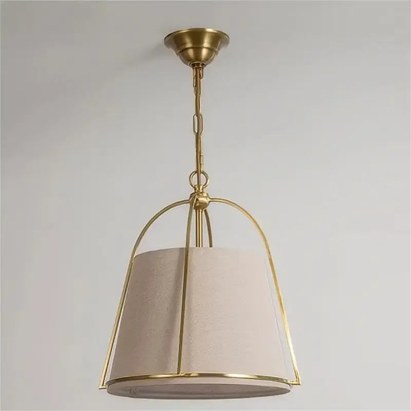 lustre vintage en tissu pour bar restaurant led - vue 5 sur 7