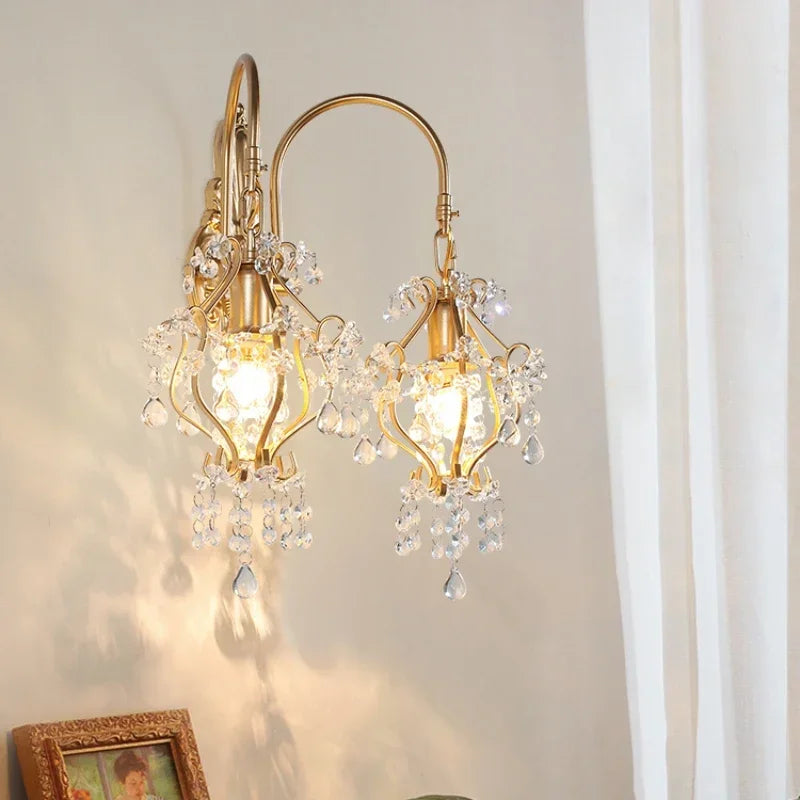 Nordic retro crystal wall light for interior decoration