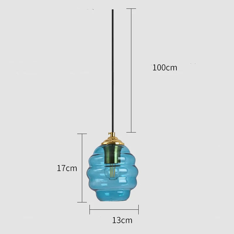 Modern stained glass pendant light for interior decoration - vue 8 sur 24