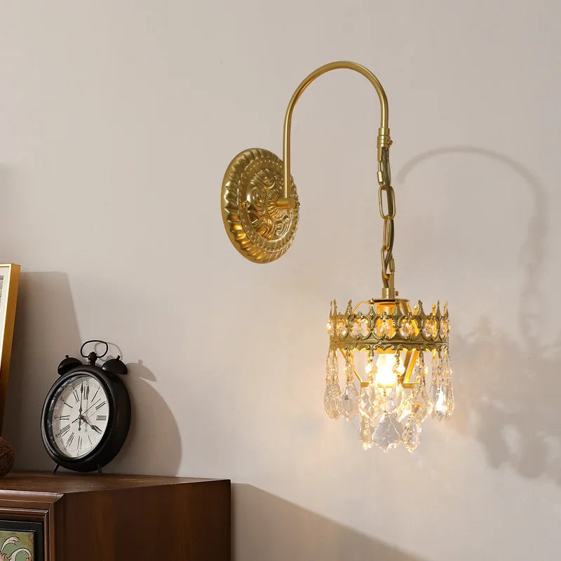 Retro crystal wall light for elegant interior decor - vue 4 sur 9