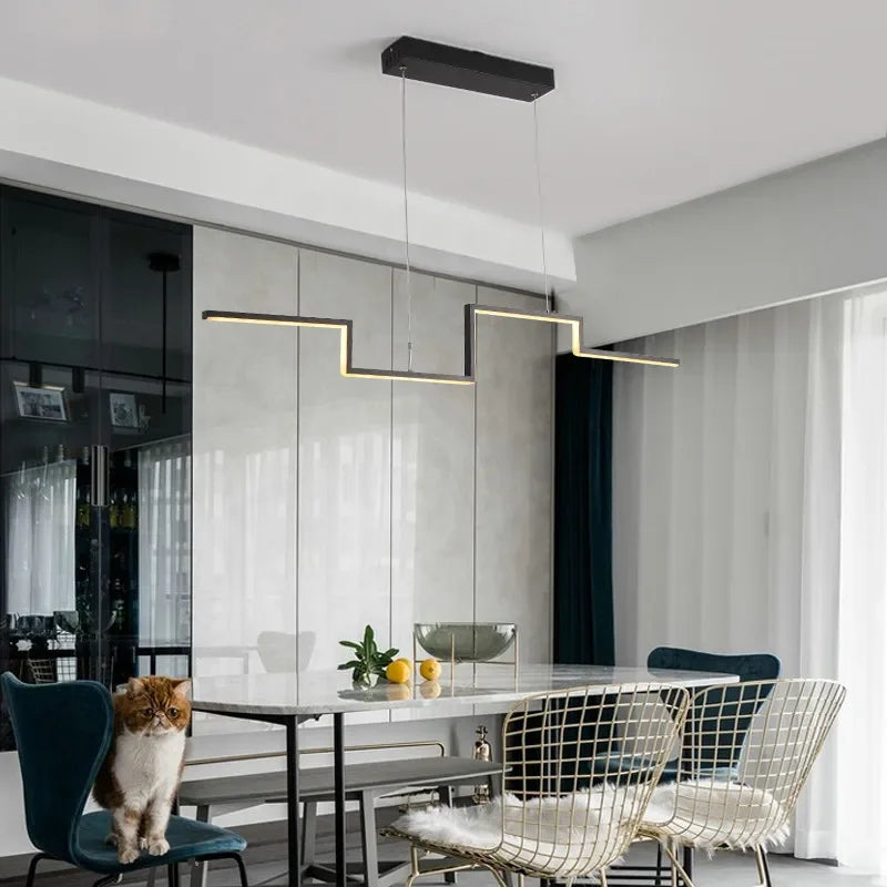 Modern dimmable chandelier for indoor use with elegant design - vue 4 sur 9