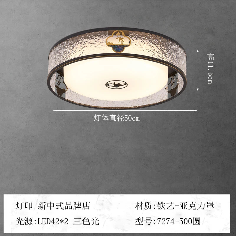 lustre acrylique style chinois antique pour éclairage intérieur
