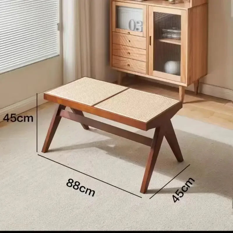 solid rattan bench for versatile and modern use - vue 7 sur 17