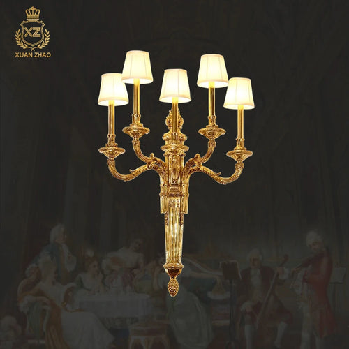 Copper wall light rococo style - vue 3 sur 7