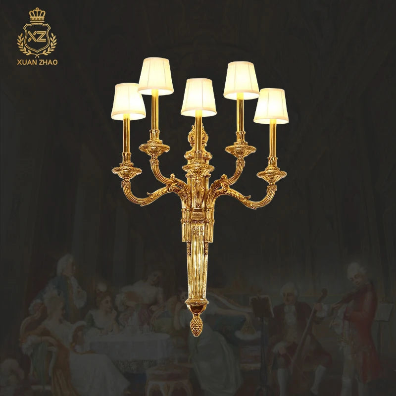 Copper wall light rococo style