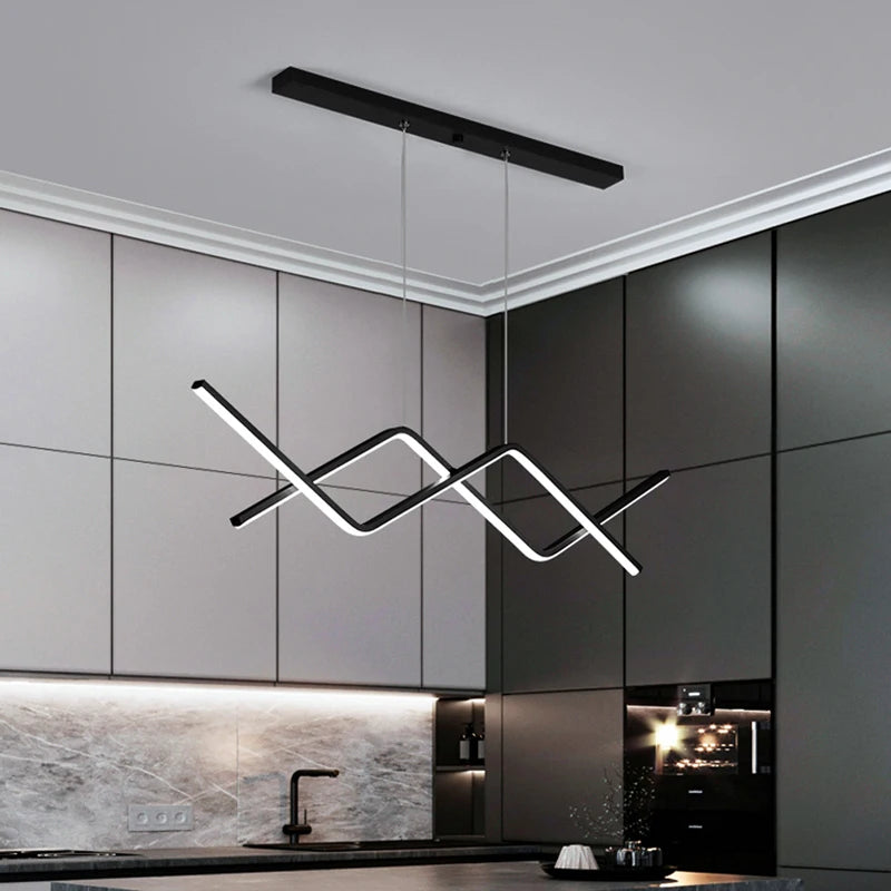 Modern LED chandelier with remote control for elegant interior