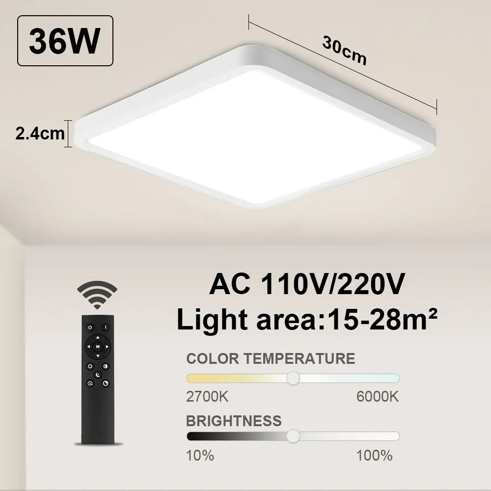 Tuya smart LED ceiling light with app and voice control, Alexa and Google compatible, remote control for living room and bedroom - vue 14 sur 22