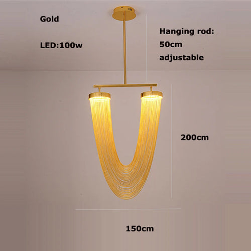 Artistic LED chrome aluminium dimmable chandelier - vue 11 sur 21
