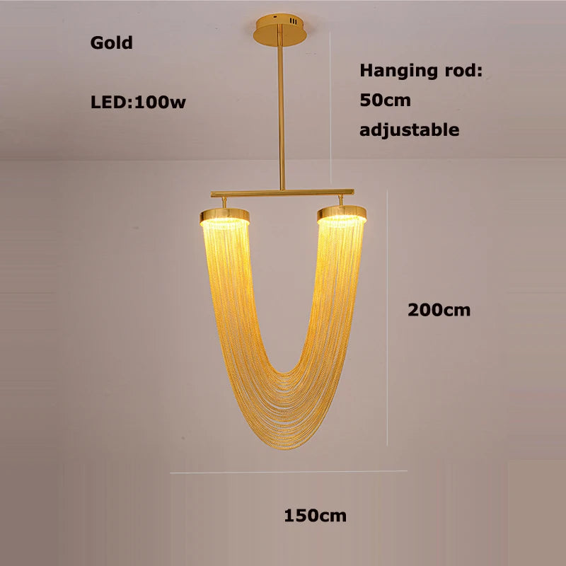 Artistic LED chrome aluminium dimmable chandelier - vue 10 sur 21