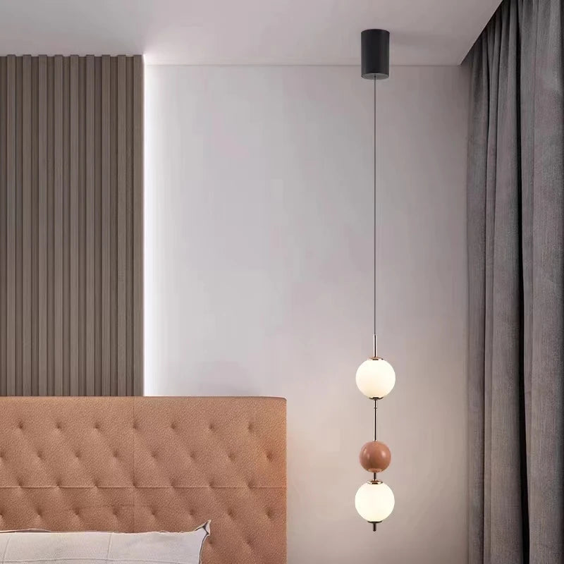 Modern glass LED pendant light for interior decoration - vue 4 sur 12
