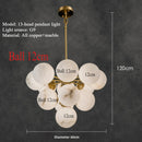 Minimalist and creative round marble all-copper chandelier
