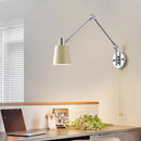 Modern telescopic wall light with adjustable swing arm and rotatable lamp