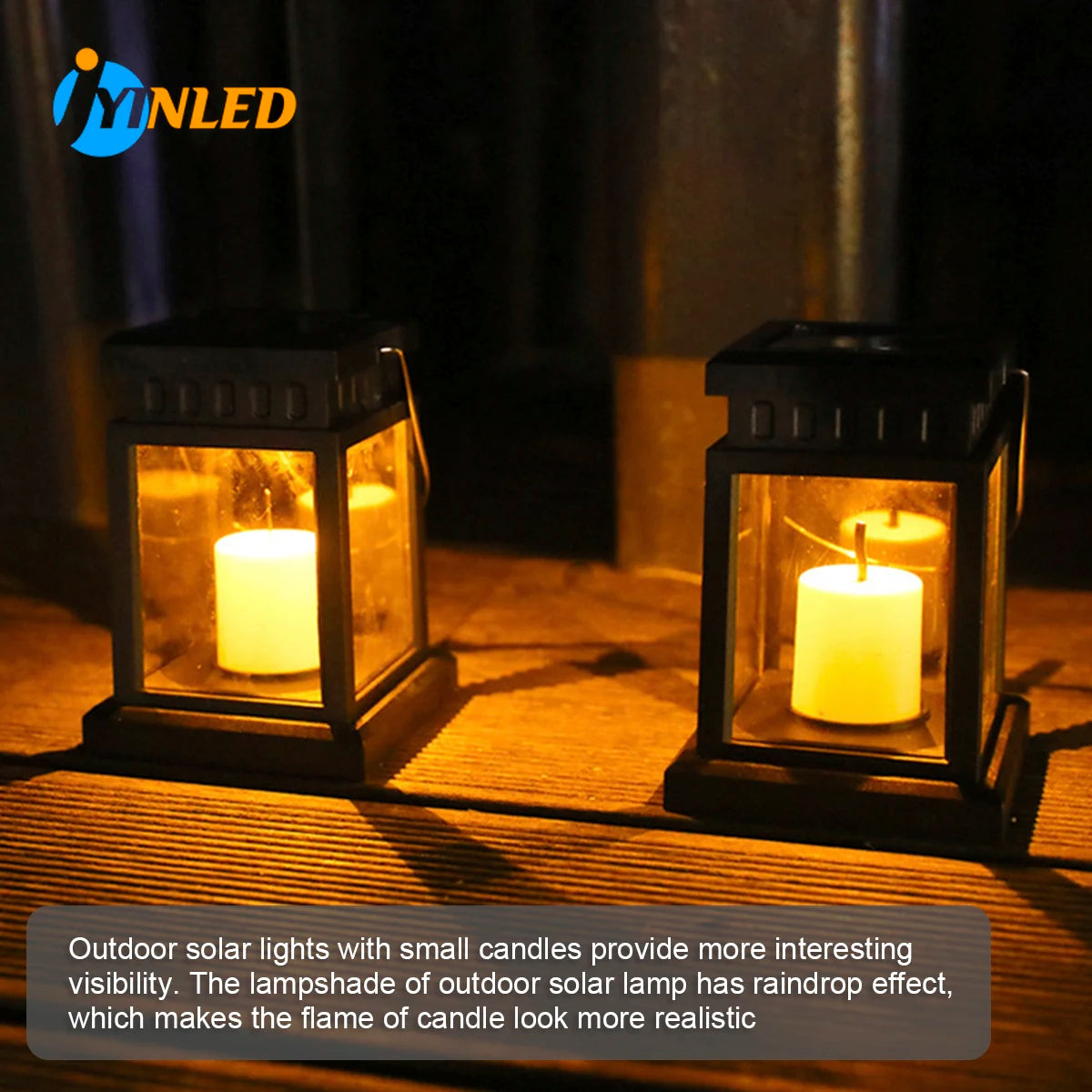 Solar LED lantern for festive outdoor garden decoration