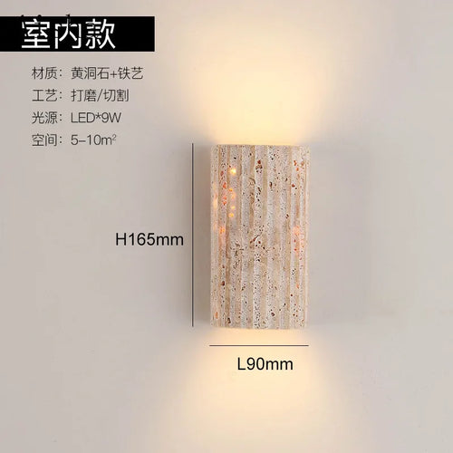 Decorative stone outdoor retro wall light - vue 7 sur 7
