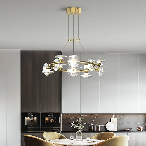 Modern minimalist glass pendant light with creative LED lighting - vue 4 sur 12