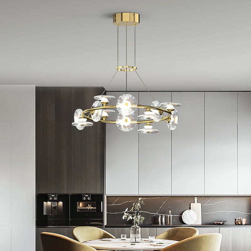 Modern minimalist glass pendant light with creative LED lighting - vue 4 sur 12
