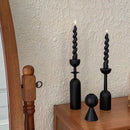 Wooden candle holder for modern and geometric decor