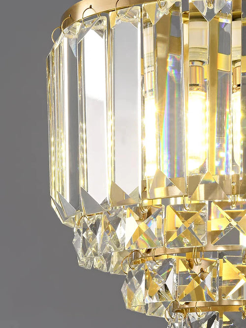 Contemporary copper crystal chandelier for modern decor - vue 7 sur 7