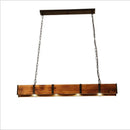 Vintage American wooden chandelier with LED for dining room, bar, clothing shop, industrial style