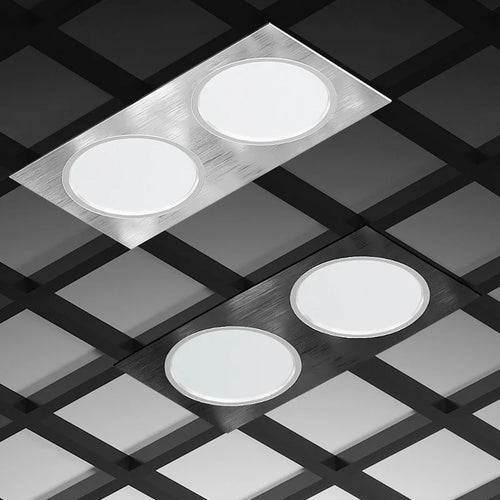 Recessed anti-glare LED ceiling spotlight single double triple head - vue 4 sur 5