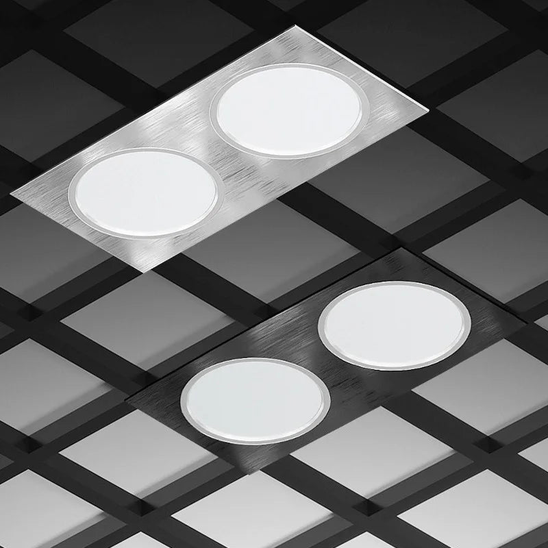 Recessed anti-glare LED ceiling spotlight single double triple head - vue 4 sur 5