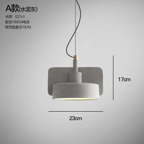 Industrial cement pendant light for retro interior decor - vue 9 sur 12