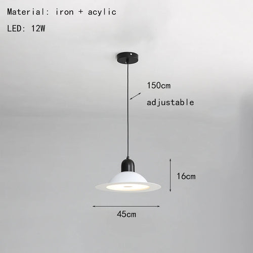 Metal LED pendant light with adjustable lighting
