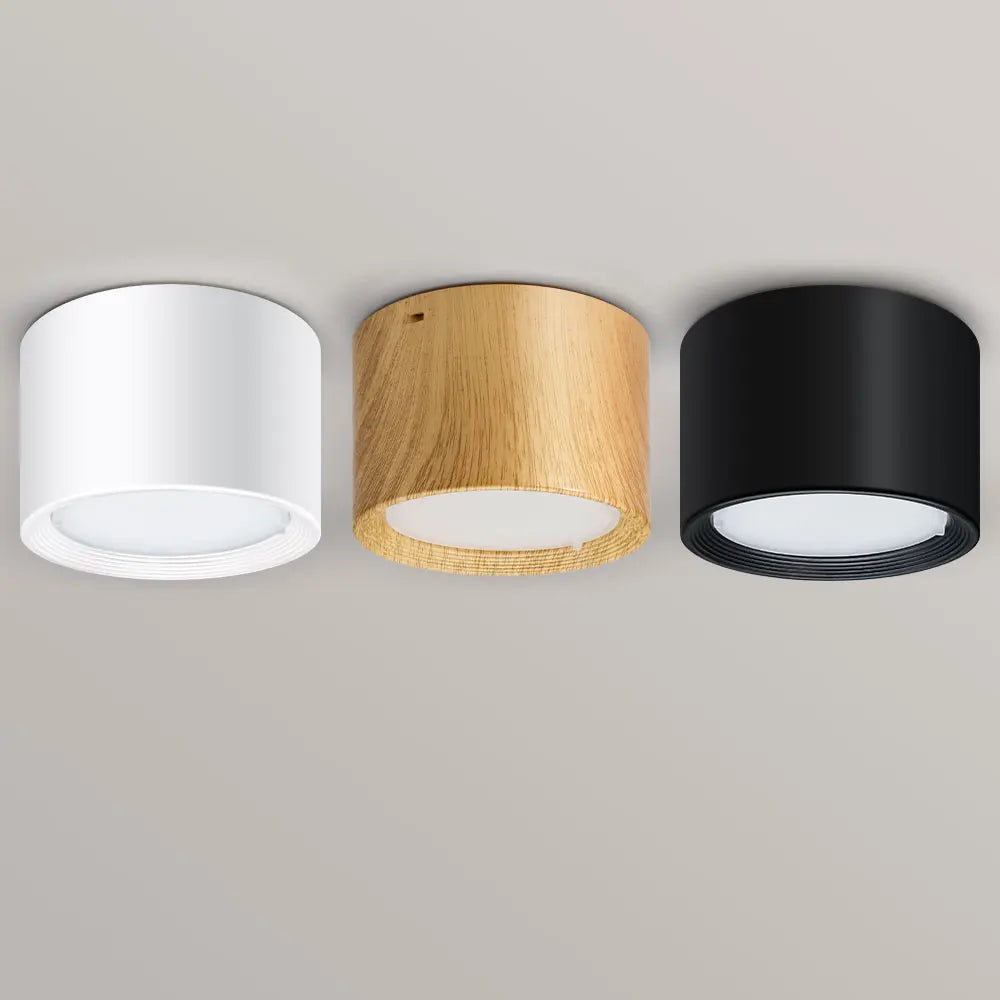 Mini LED dimmable wood grain surface mounted ceiling downlight, home, bedroom, decorative spotlight for living room 220V 110V