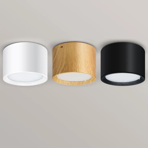 Mini LED dimmable wood grain surface mounted ceiling downlight, home, bedroom, decorative spotlight for living room 220V 110V - vue 2 sur 11