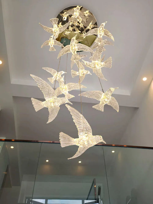 Minimalist acrylic chandelier for modern interior lighting - vue 4 sur 14