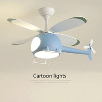 Helicopter ceiling fan LED light for children's bedroom
