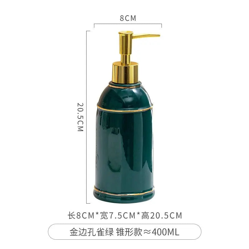 ceramic soap dispenser for shower gel and disinfectant - vue 17 sur 30