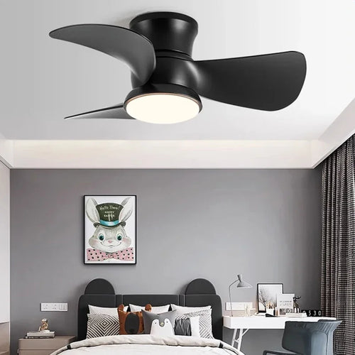 Modern ceiling light with integrated fan for contemporary interiors - vue 3 sur 10