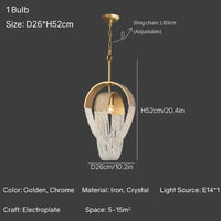 Led chandelier with crystal tassels for interior decoration
