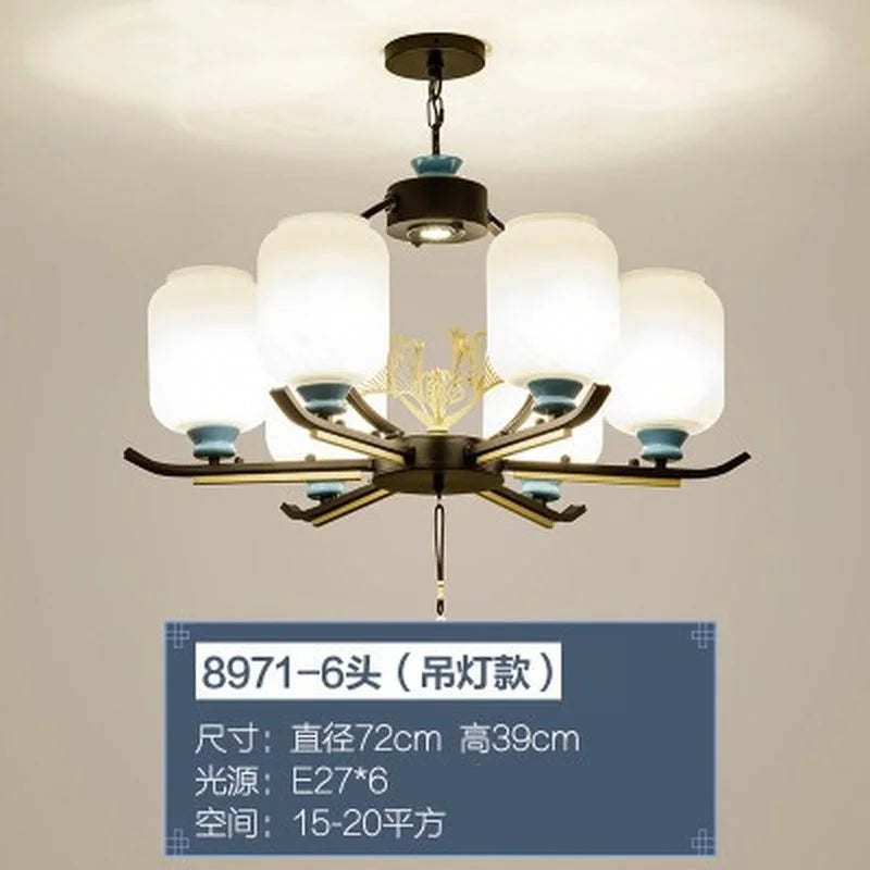 Chinese retro chandelier for elegant and cosy lighting - vue 15 sur 21